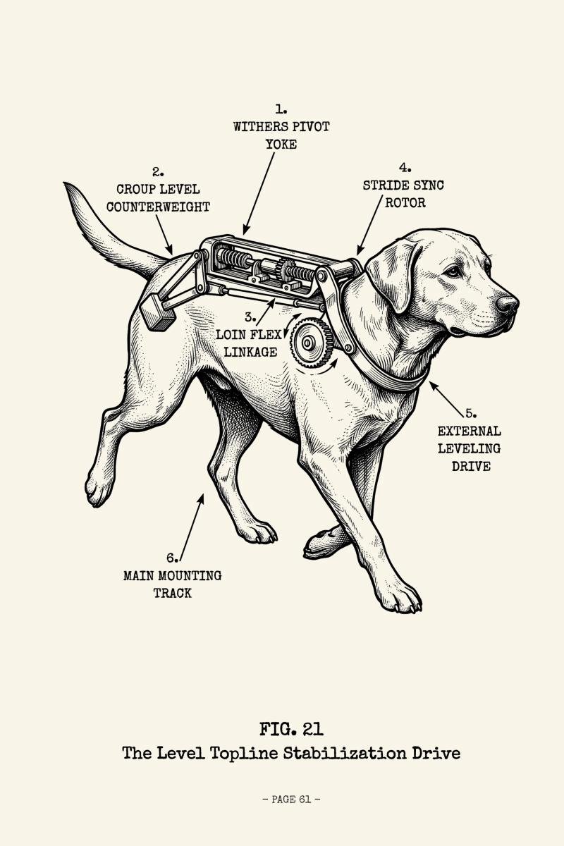 Interior page from The Labrador Retriever Manual, the Level Topline Stabilization Drive